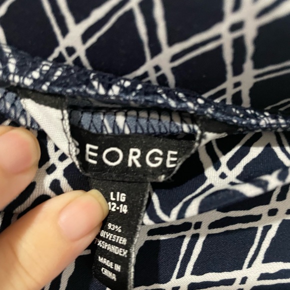 Navy and White Swing Skirt - Picture 2 of 2